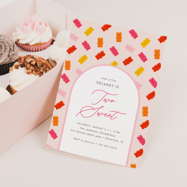 Invitación Dos dulces Chicas de oso de caramelo de caramelo (Subido por el creador)