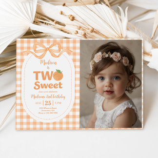 Invitación Dos dulces Chicas de Peach Foto del segundo cumple