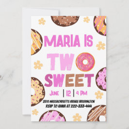 Invitación Dos dulces chicas Donut Fiesta de cumpleaños segun