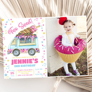Invitación Dos dulces Chicas helados Segundo cumpleaños