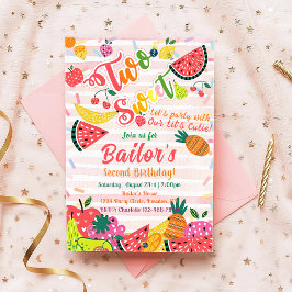 Invitación Dos dulces | Cumpleaños del Fiesta de frutas