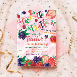 Invitación Dos dulces | Cumpleaños del Fiesta de frutas