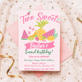 Invitación Dos dulces | Cumpleaños del Fiesta de frutas