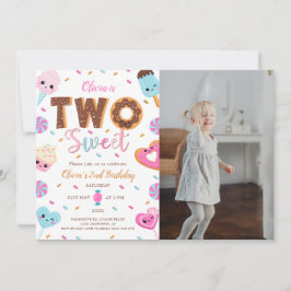 Invitación Dos dulces cumpleaños, dos Chicas de foto de cumpl