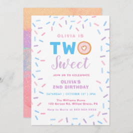 Invitación Dos dulces cumpleaños segundo