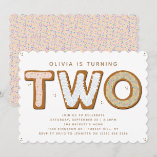 Invitación DOS Dulces cumpleaños segundo
