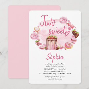 Invitación Dos Dulces Donas Macarons Cumpleaños 2