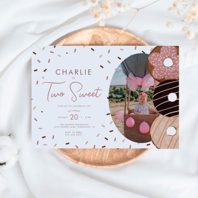 Invitación Dos Dulces Donut 2º - Famoso cumpleaños de la foto (Subido por el creador)