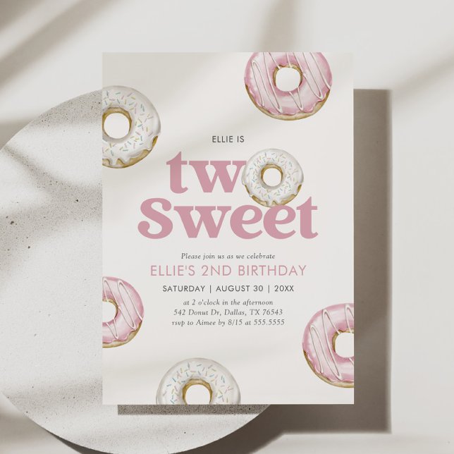 Invitación Dos dulces donut segundo cumpleaños (Subido por el creador)