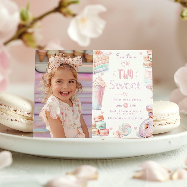 Invitación Dos dulces dulces caramelos pastel foto de segundo (Subido por el creador)