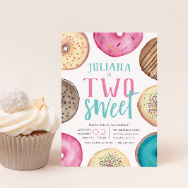 Invitación Dos dulces | Fiesta de cumpleaños de Donut