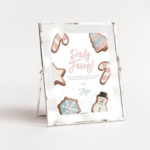 Invitación Dos dulces fiestas de cumpleaños de invierno favor