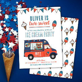 Invitación Dos dulces helados Fiesta segundo cumpleaños