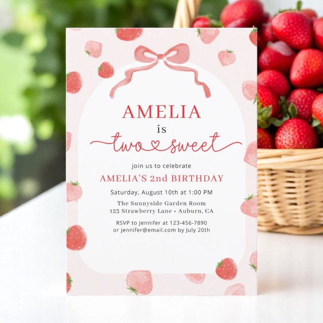 Invitación Dos dulces hijos de segundo año de fresa de vaca (Subido por el creador)