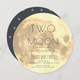 Invitación Dos el circulo de cumpleaños segundo de Moon Gold 
