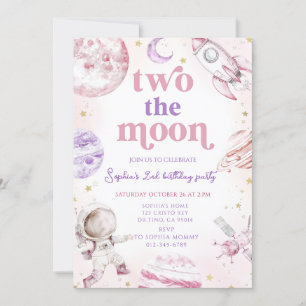 Invitación Dos el cumpleaños del Chica de la Luna