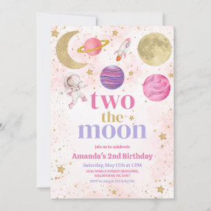 Invitación Dos el cumpleaños del Chica de la Luna