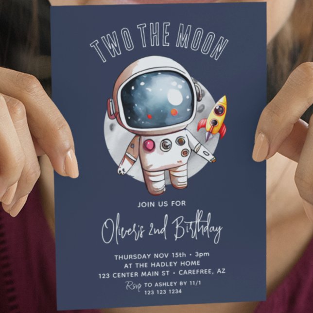 Invitación Dos el espacio de los chicos de cumpleaños número  (Subido por el creador)