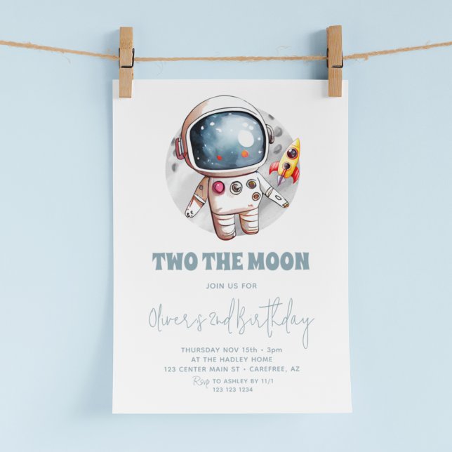 Invitación Dos el espacio del niño de cumpleaños número 2 de  (Subido por el creador)
