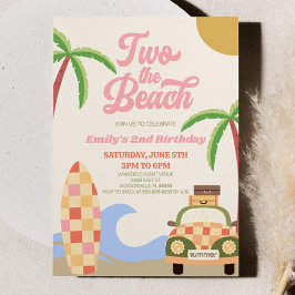 Invitación Dos El Fiesta De Segundo Cumpleaños De Beach Surf 