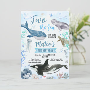 Invitación Dos El Niño del Mar 2do Cumpleaños Acuarela