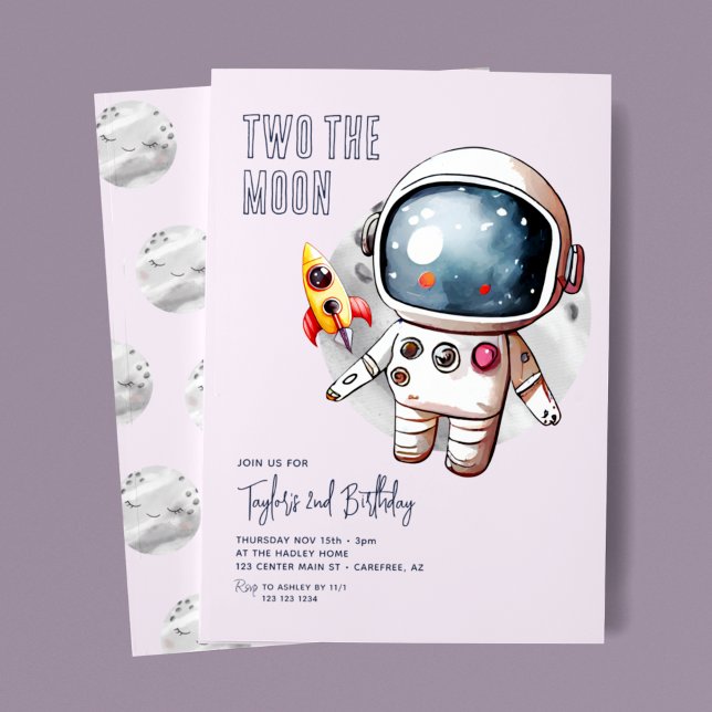 Invitación Dos El Segundo Cumpleaños De La Luna Púrpura (Subido por el creador)