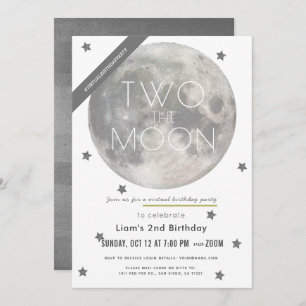 Invitación Dos el segundo cumpleaños virtual del chico platea