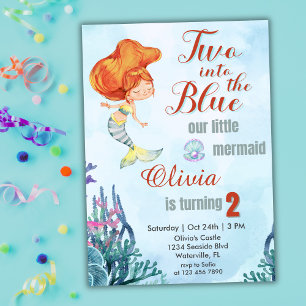 Invitación Dos en los Chicas de la sirena azul en segundo cum
