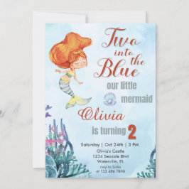 Invitación Dos en los Chicas de la sirena azul en segundo cum