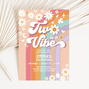 Invitación Dos es un ambiente 2do cumpleaños arcoíris diverti