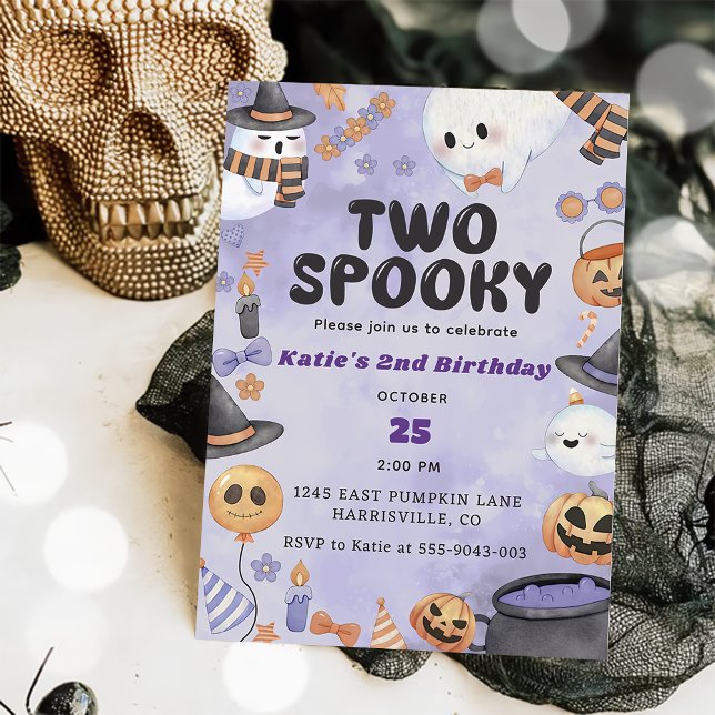 Invitación Dos espeluznantes Fiestas de cumpleaños de Hallowe (Subido por el creador)
