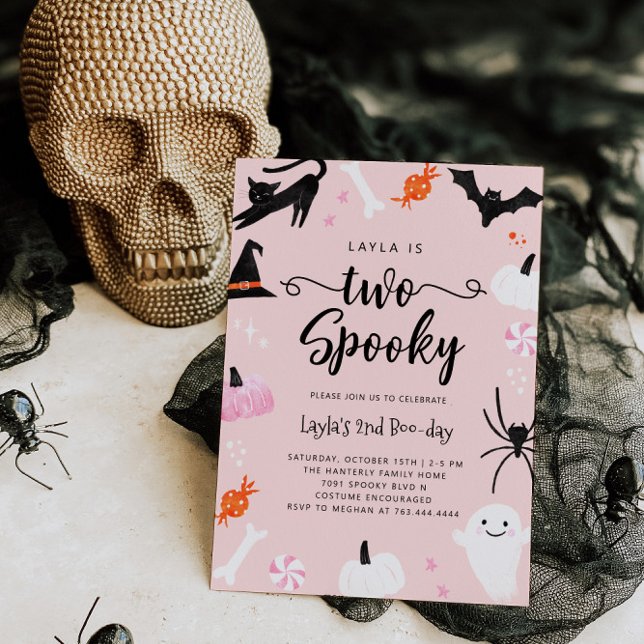 Invitación Dos espeluznantes fiestas de cumpleaños de Hallowe (Subido por el creador)