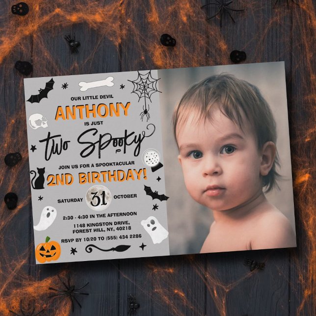 Invitación ¡Dos Espeluznantes! Foto de cumpleaños 2 de Hallow (Subido por el creador)