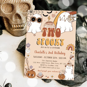 Invitación Dos espeluznantes Groovy Halloween segundo Fiesta 