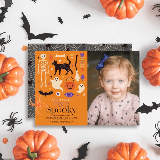 Invitación Dos espeluznantes Naranjas de Halloween Segunda Fo (Subido por el creador)