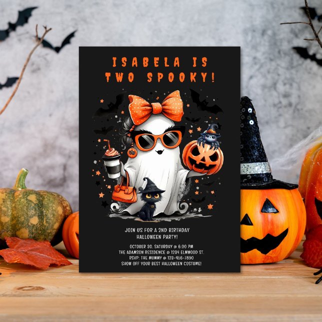 Invitación Dos Fantasma Fantasma Fiesta de Segundo Cumpleaños (Subido por el creador)