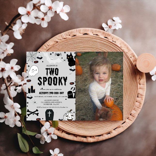Invitación Dos Fantasma Fantasma fiesta de Segundo Cumpleaños (Subido por el creador)