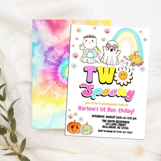 Invitación Dos Fantasma Groovy Fantasma Halloween Segundo Cum (Subido por el creador)