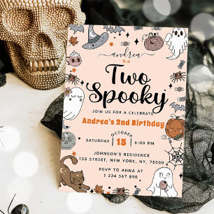 Invitación Dos fantasmagóricos cumpleaños de Halloween