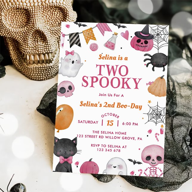 Invitación Dos fantasmagóricos cumpleaños de Halloween (Subido por el creador)