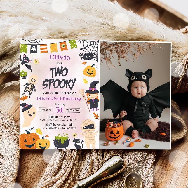 Invitación Dos fantasmagóricos cumpleaños de Halloween (Subido por el creador)