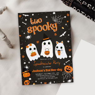 Invitación Dos fantasmagóricos cumpleaños segundo de Hallowee