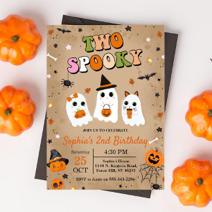 Invitación Dos fantasmagóricos cumpleaños segundo de Hallowee