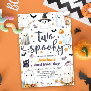 Invitación Dos fantasmagóricos Fiestas del segundo cumpleaños