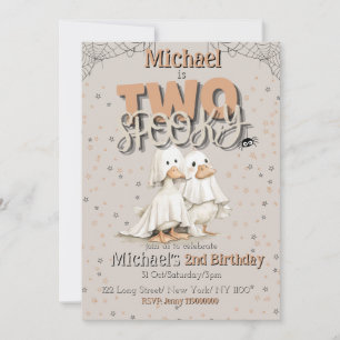 Invitación Dos Fantasmas De Halloween Fantasma Segundo Cumple