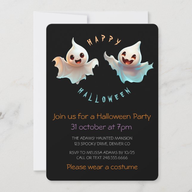 INVITACIÓN DOS FANTASMAS DIVERTIDOS (Anverso)