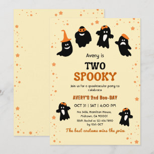 Invitación Dos fantasmas divertidos de Halloween cumpleaños e