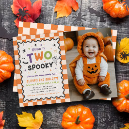 Invitación Dos fantasmas espeluznantes de Halloween Cumpleaño