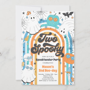 Invitación Dos Fantasmas Fantasma De Halloween Groovy Segundo