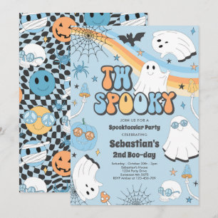 Invitación Dos Fantasmas Fantasma De Halloween Groovy Segundo